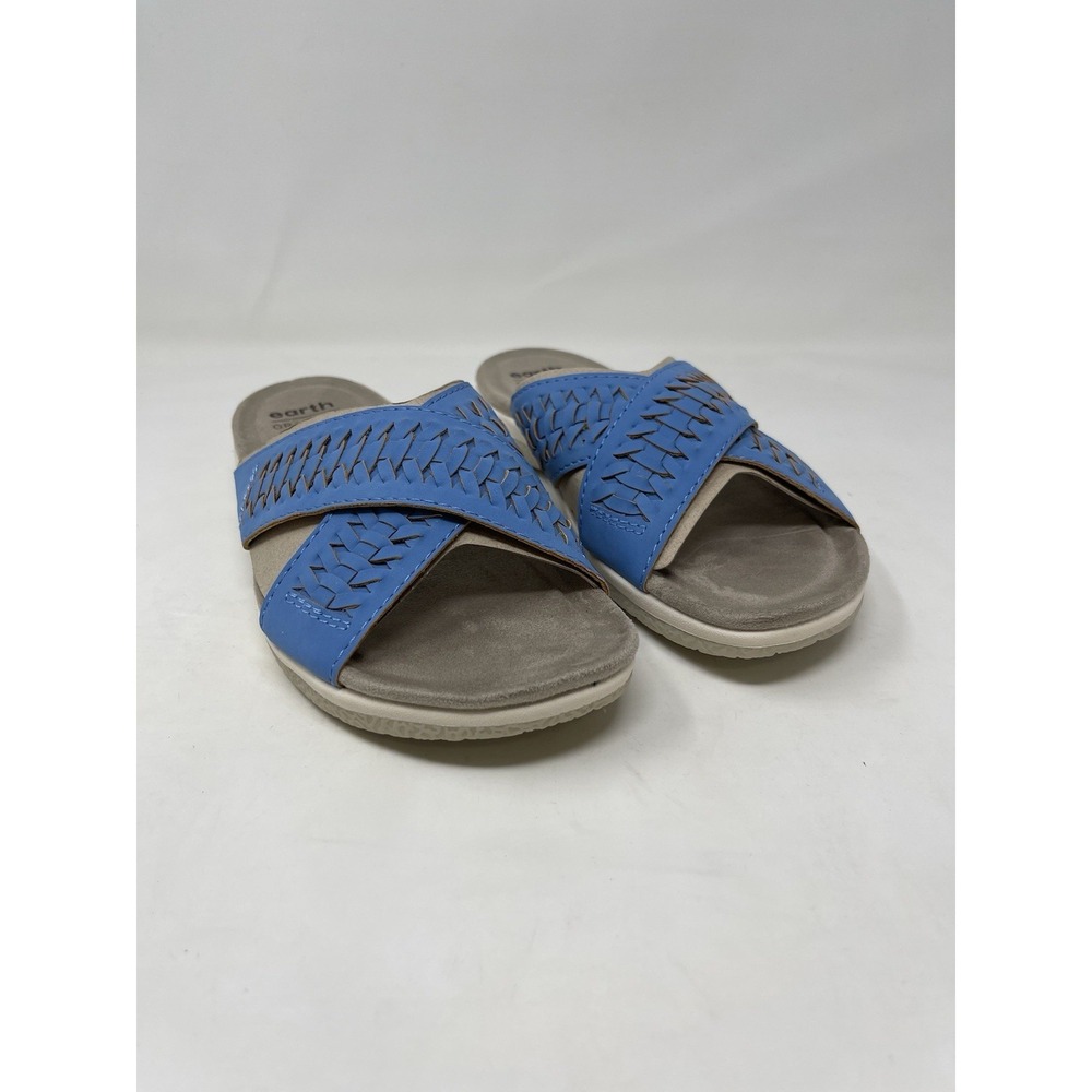 Earth Origins Blue Slide Comfort Sandal Women 8M
